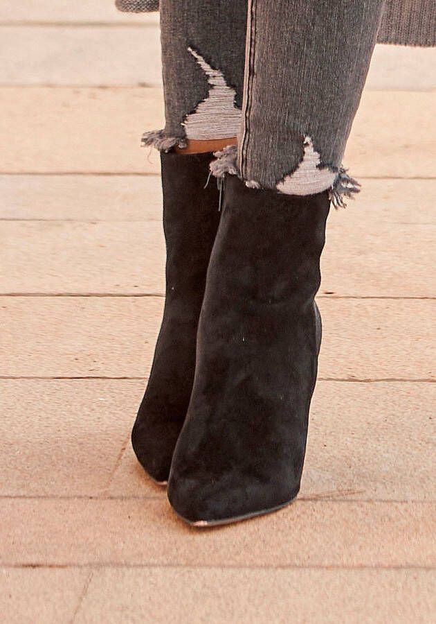 Lascana Highheel-laarsjes in spitse vorm & naaldhak ritslaars vegan