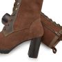 Lascana Hoge veterschoenen Ritslaarzen high heel laarsjes met blokhak - Thumbnail 5