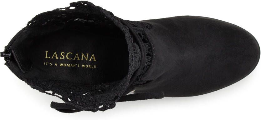 Lascana Highheel-laarsjes met modieuze punt en comfortabele blokhak enkellaars laars
