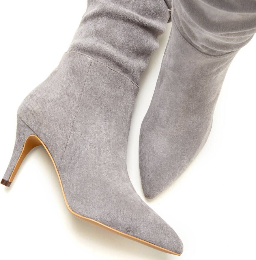 Lascana Laarzen met ritssluiting met modieuze rimpeling lange schacht high-heel enkellaars slouchy boots