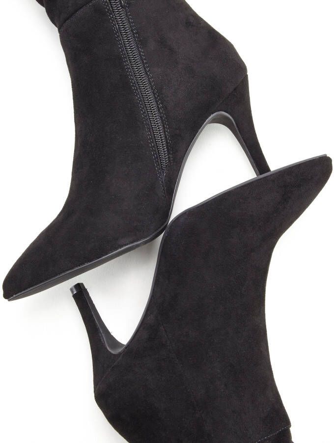 Lascana Laarzen met ritssluiting met modieuze rimpeling lange schacht high-heel enkellaars slouchy boots