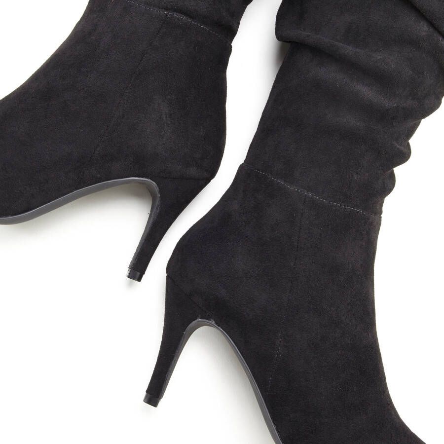 Lascana Laarzen met ritssluiting met modieuze rimpeling lange schacht high-heel enkellaars slouchy boots