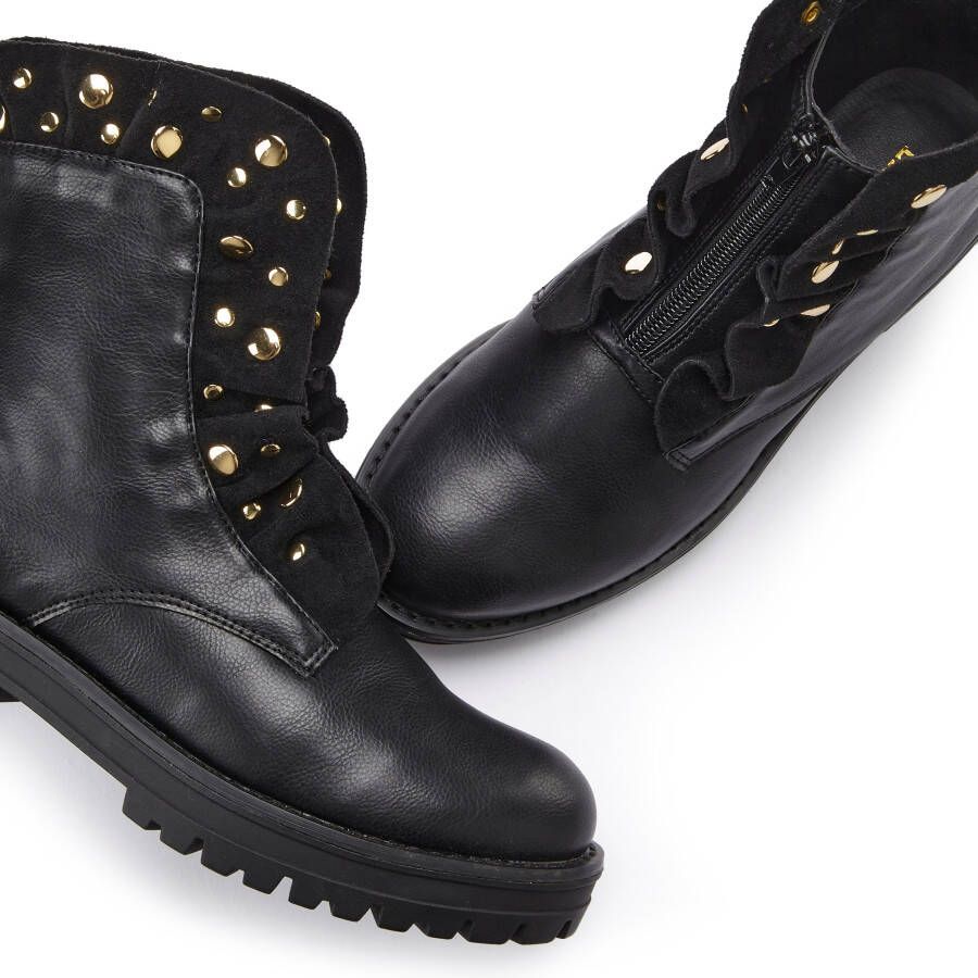 Lascana Laarzen met ritssluiting met glinsterende steentjes en kleine ruches laarsjes ankle boots