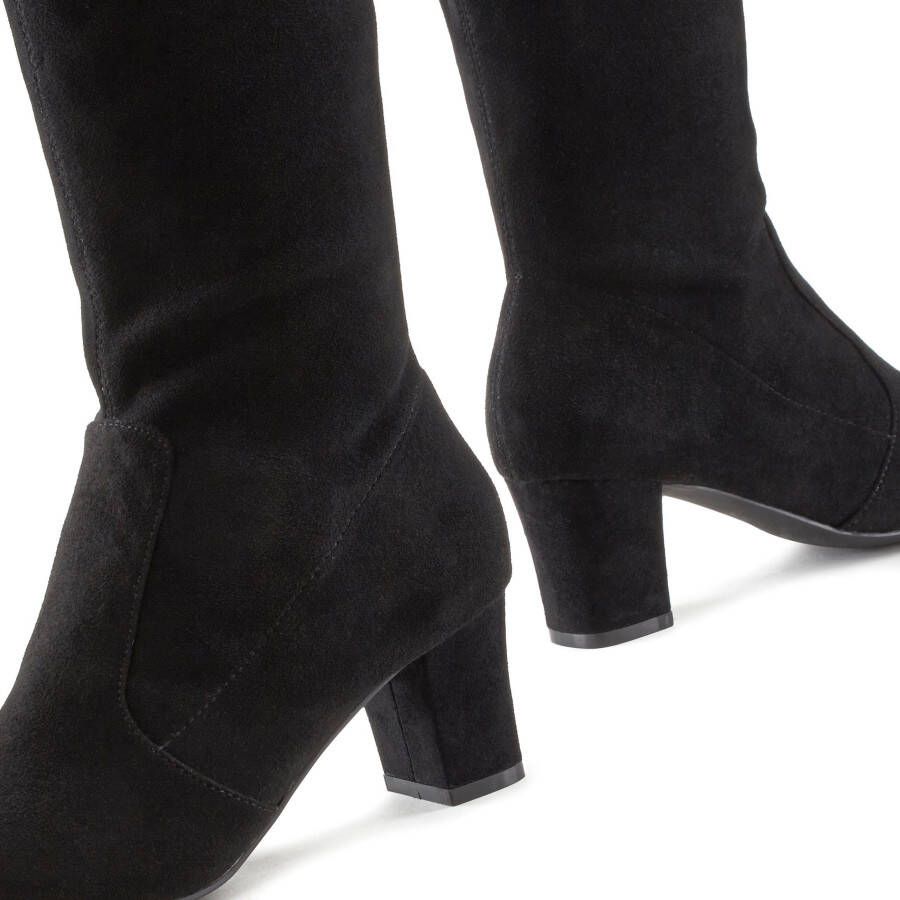 Lascana Instaplaarzen Slip-on boots slouchy boots slip-on stretch & blokhak
