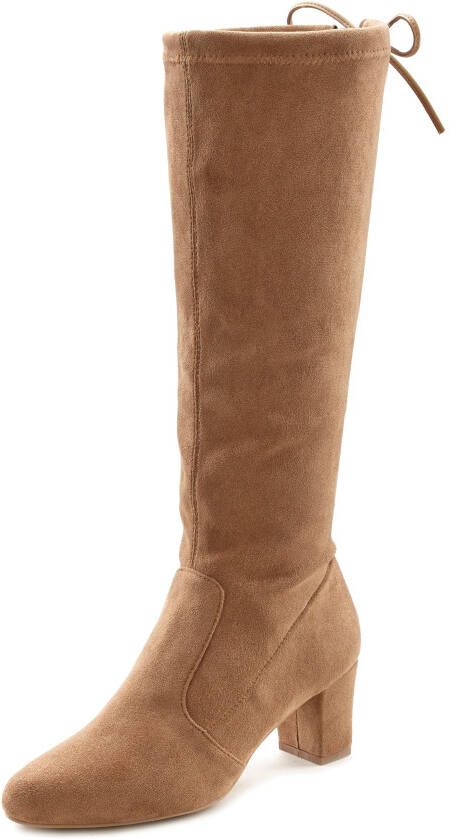 Lascana Instaplaarzen Slip-on boots slouchy boots slip-on stretch & blokhak