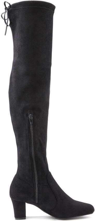 Lascana Overknee-laarzen Slouchy boots lange schacht laarzen instap laars zacht stretchmateriaal