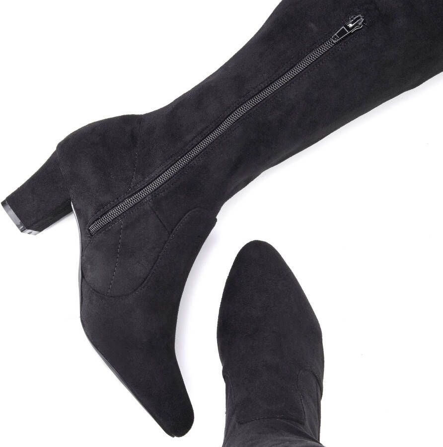 Lascana Overknee-laarzen Slouchy boots lange schacht laarzen instap laars zacht stretchmateriaal