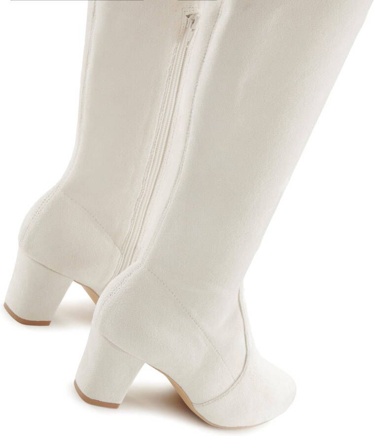 Lascana Overknee-laarzen Slouchy boots lange schacht laarzen instap laars zacht stretchmateriaal