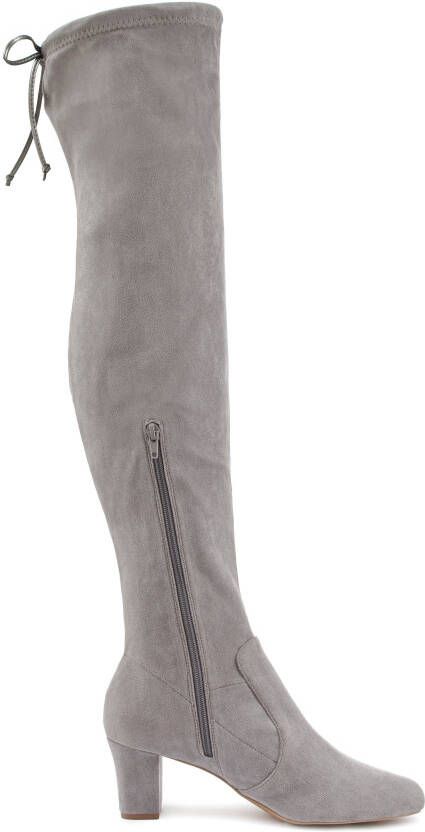Lascana Overknee-laarzen Slouchy boots lange schacht laarzen instap laars zacht stretchmateriaal