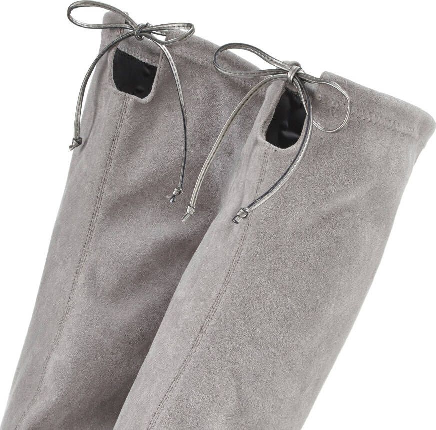 Lascana Overknee-laarzen Slouchy boots lange schacht laarzen instap laars zacht stretchmateriaal