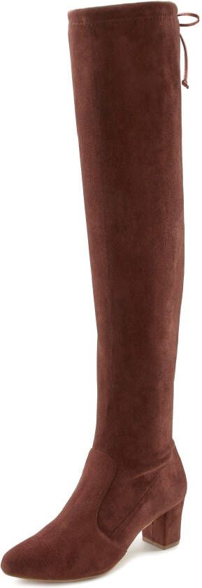 Lascana Overknee-laarzen Slouchy boots lange schacht laarzen instap laars zacht stretchmateriaal