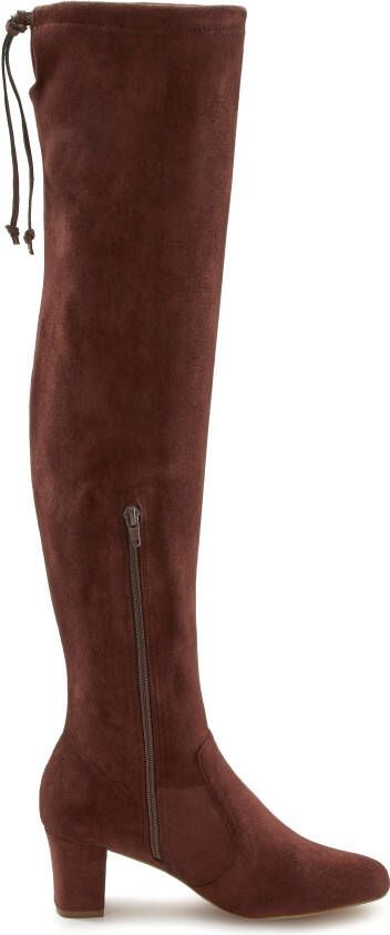 Lascana Overknee-laarzen Slouchy boots lange schacht laarzen instap laars zacht stretchmateriaal