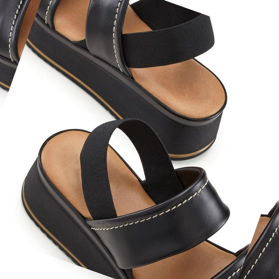 Lascana Plateausandaaltjes Zomerschoen sandalen bandjesandalen open schoen Sandalette van leer met modieus comfortabele plateausole