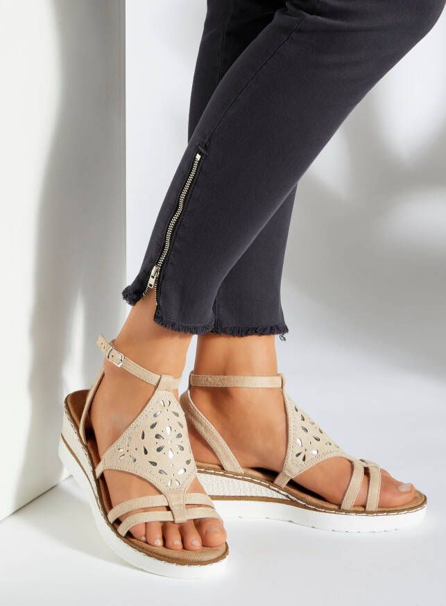 Lascana Sandaaltjes Zomerschoen Sandalette zomerschoen met sleehak en gepolsterde binnenzool VEGAN