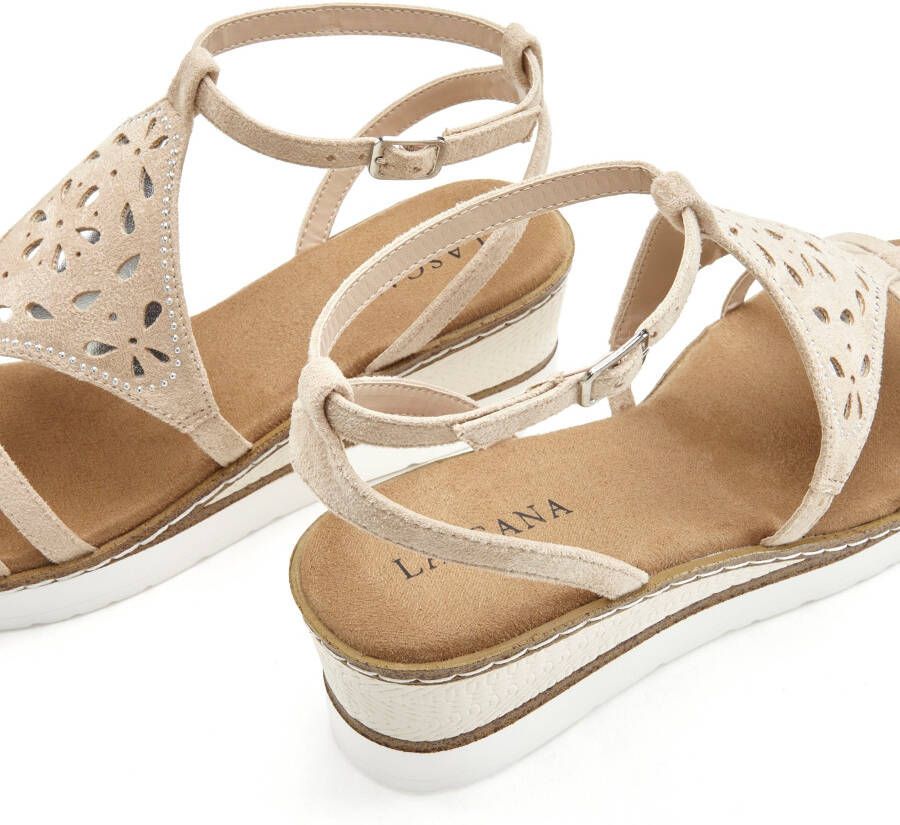 Lascana Sandaaltjes Zomerschoen Sandalette zomerschoen met sleehak en gepolsterde binnenzool VEGAN