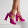 Lascana Sandalen High heel sandaal met plateau en blokhak in satijnlook VEGAN - Thumbnail 8