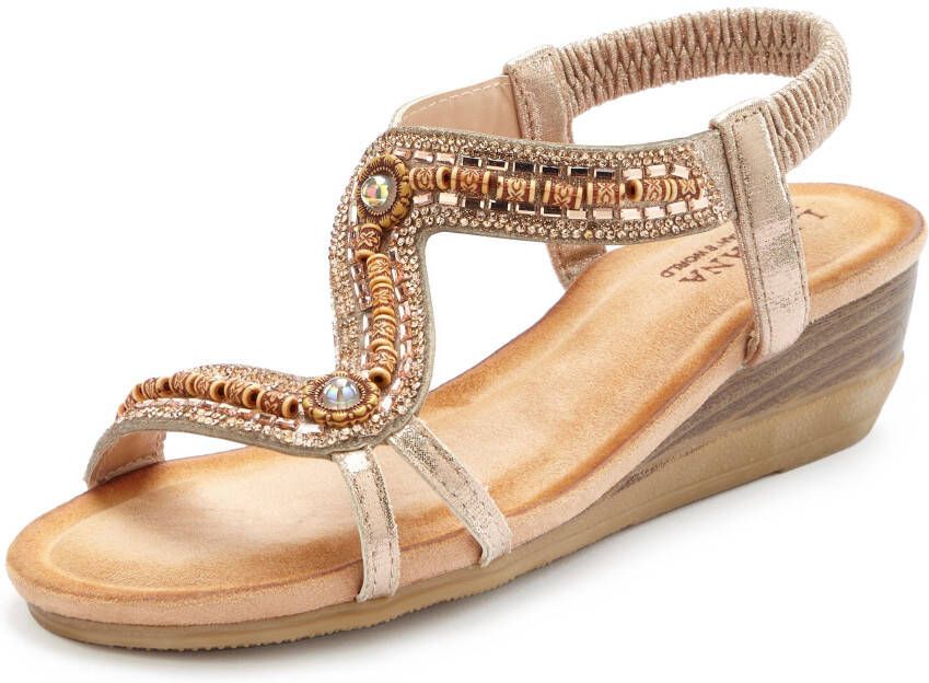 Lascana Sandalen Zomerschoen Sandalette zomerschoen kleine sleehak en elastische banden
