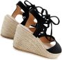 Lascana Sleehaksandaaltjes Zomerschoen Sandalette sandaal met sleehak bamboe-look & veters VEGAN - Thumbnail 4