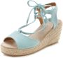 Lascana Sleehaksandaaltjes Zomerschoen Sandalette sandaal met sleehak bamboe-look & veters VEGAN - Thumbnail 3