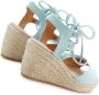 Lascana Sleehaksandaaltjes Zomerschoen Sandalette sandaal met sleehak bamboe-look & veters VEGAN - Thumbnail 5