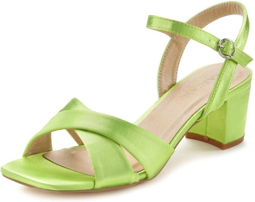 Lascana Sandaaltjes Zomerschoen Sandaal zomerschoen met kleine blokhak lichte vierkante vorm VEGAN