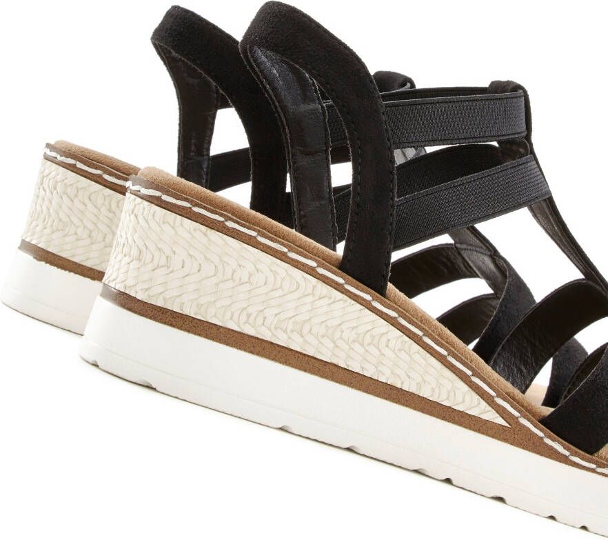 Lascana Sandaaltjes Zomerschoen Sandalette zomerschoen met sleehak en sierstenen VEGAN