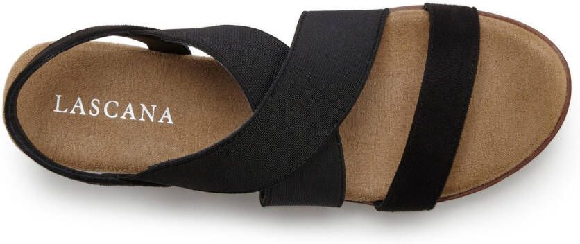Lascana Sandaaltjes Zomerschoen Sandaal zomerschoen met sleehak en elastische bandjes VEGAN