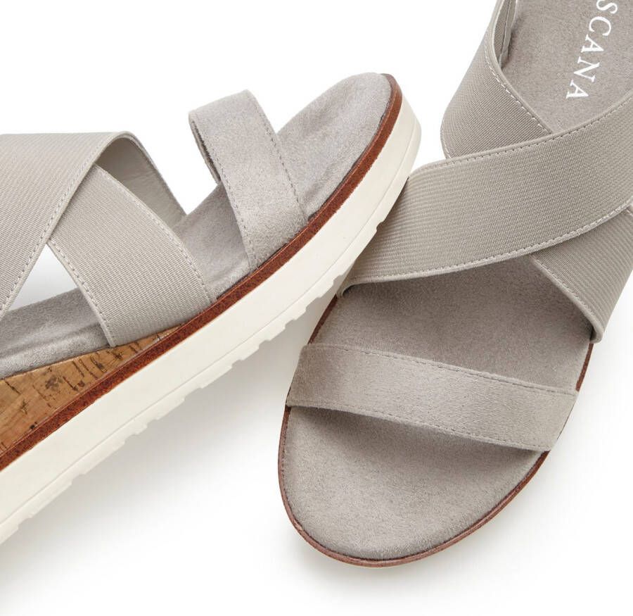 Lascana Sandaaltjes Zomerschoen Sandaal zomerschoen met sleehak en elastische bandjes VEGAN