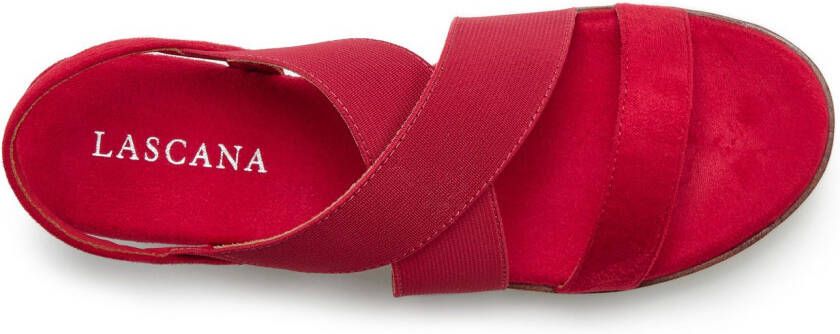 Lascana Sandaaltjes Zomerschoen Sandaal zomerschoen met sleehak en elastische bandjes VEGAN