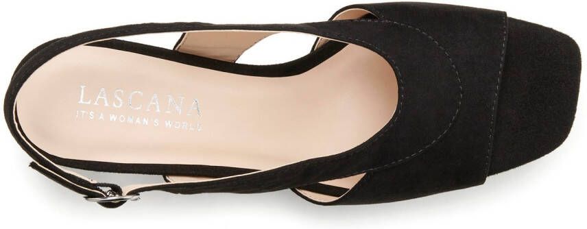 Lascana Sandaaltjes Sling-sandalette sandaal zomerschoen met verfijnde uitsnede van faux-suede vegan