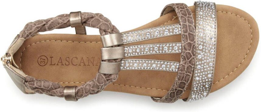 Lascana Sandalen Zomerschoen met glinsterende stenen kleine sleehak sandaal zomerschoen vegan