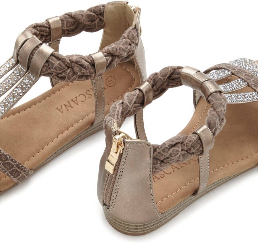 Lascana Sandalen Zomerschoen met glinsterende stenen kleine sleehak sandaal zomerschoen vegan