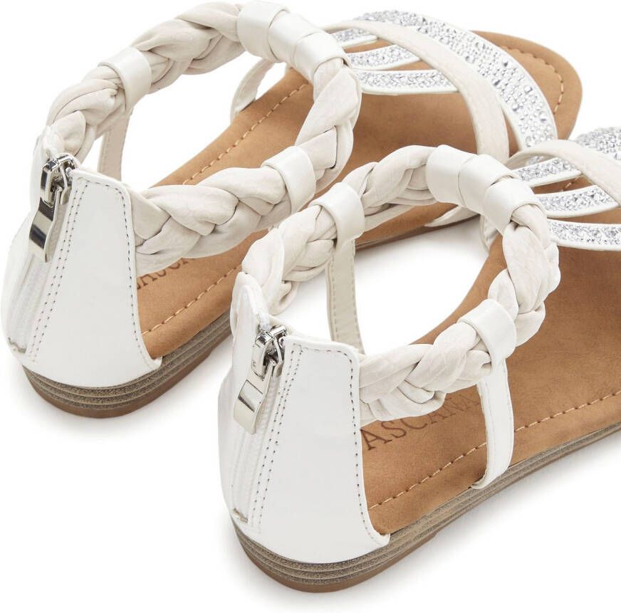 Lascana Sandalen Zomerschoen sandaal met glinsterende stenen kleine sleehak sandaal zomerschoen vegan