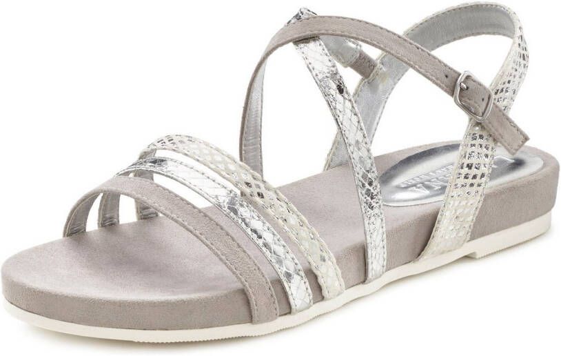 Lascana Sandalen Zomerschoen Sandalette zomerschoen met metallic-look VEGAN