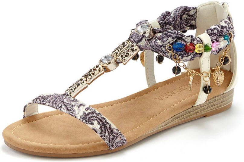 Lascana Sandalen Zomerschoen Sandalette zomerschoen met sierketting en sierstenen VEGAN