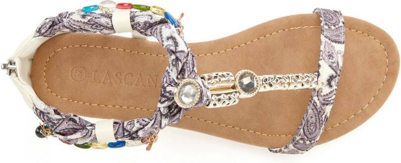 Lascana Sandalen Zomerschoen Sandalette zomerschoen met sierketting en sierstenen VEGAN