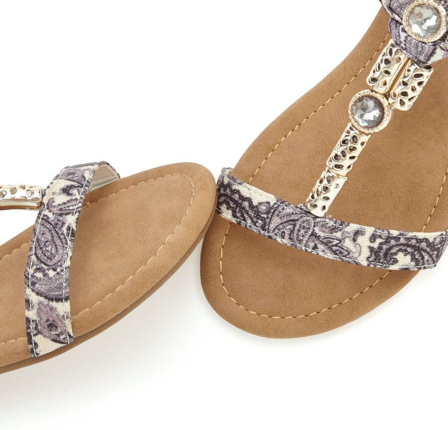 Lascana Sandalen Zomerschoen Sandalette zomerschoen met sierketting en sierstenen VEGAN