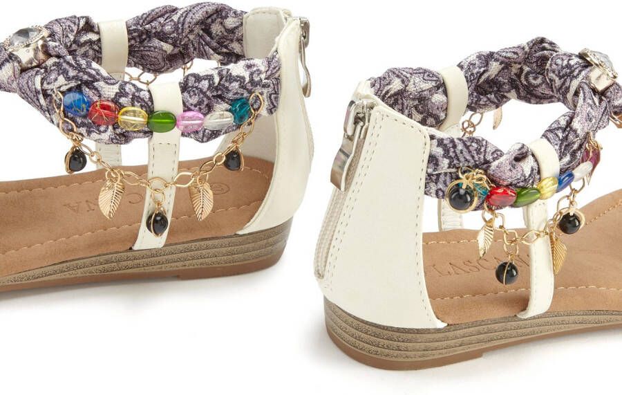 Lascana Sandalen Zomerschoen Sandalette zomerschoen met sierketting en sierstenen VEGAN