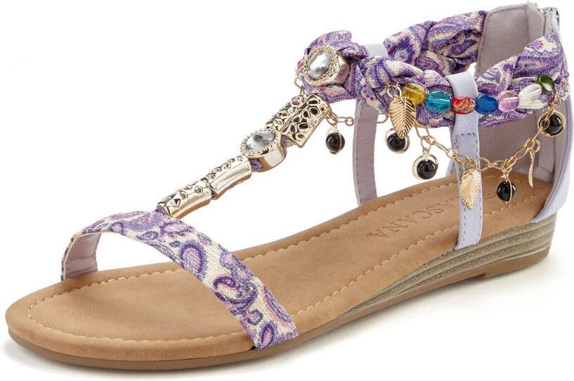 Lascana Sandalen Zomerschoen Sandalette zomerschoen met sierketting en sierstenen VEGAN