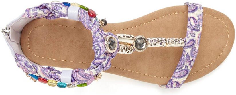 Lascana Sandalen Zomerschoen Sandalette zomerschoen met sierketting en sierstenen VEGAN
