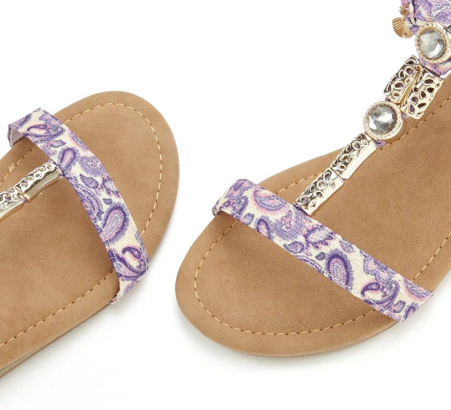 Lascana Sandalen Zomerschoen Sandalette zomerschoen met sierketting en sierstenen VEGAN