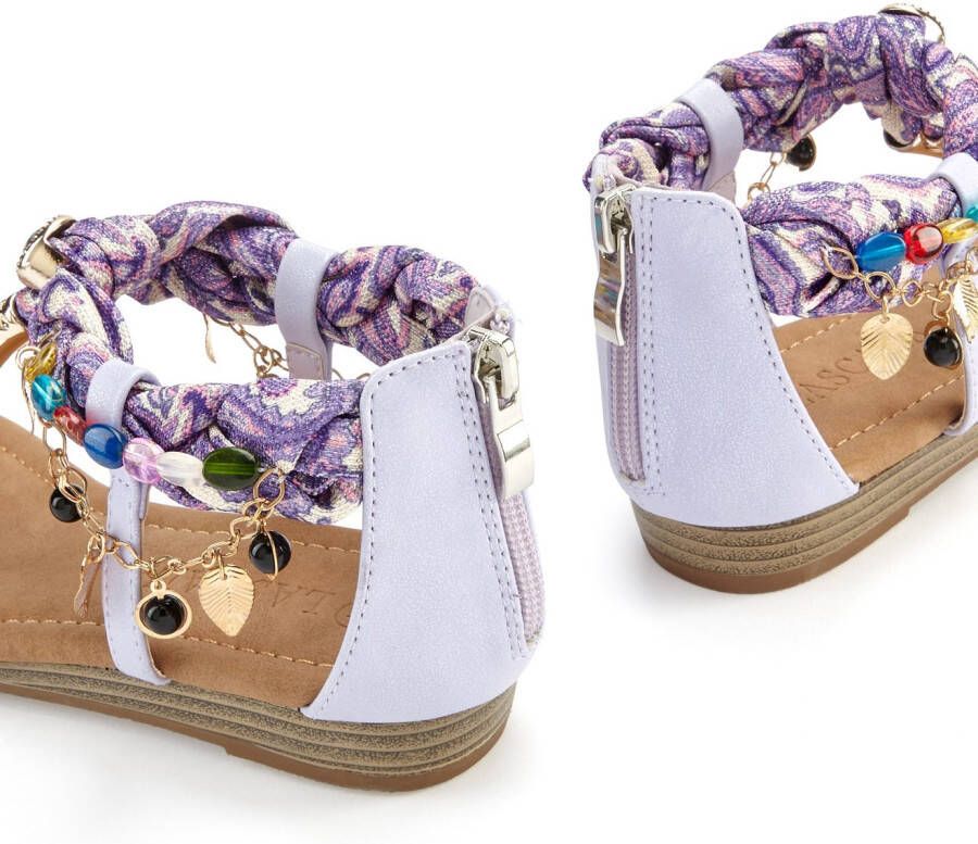 Lascana Sandalen Zomerschoen Sandalette zomerschoen met sierketting en sierstenen VEGAN