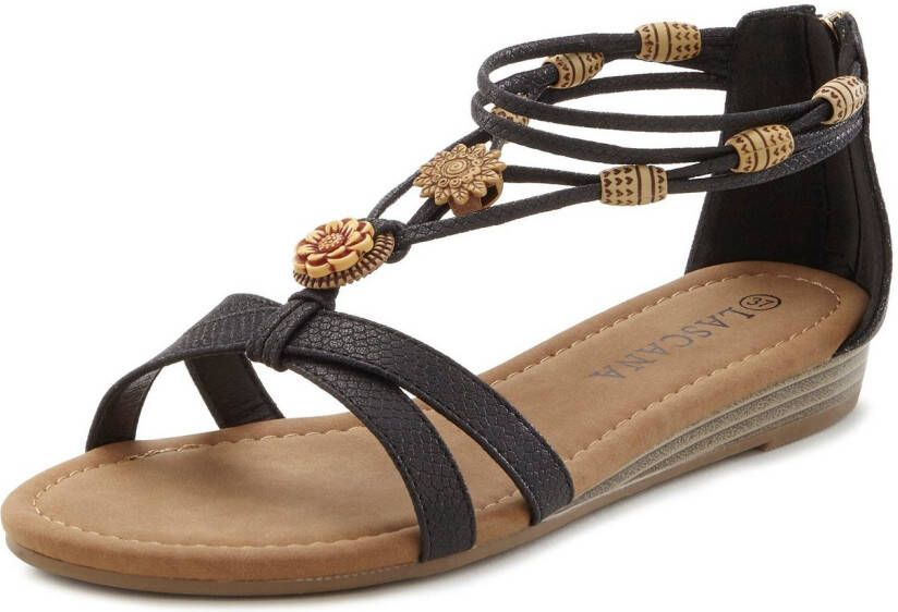 Lascana Sandalen Zomerschoen Sandalette zomerschoen met verfijnde banden en steentjes VEGAN
