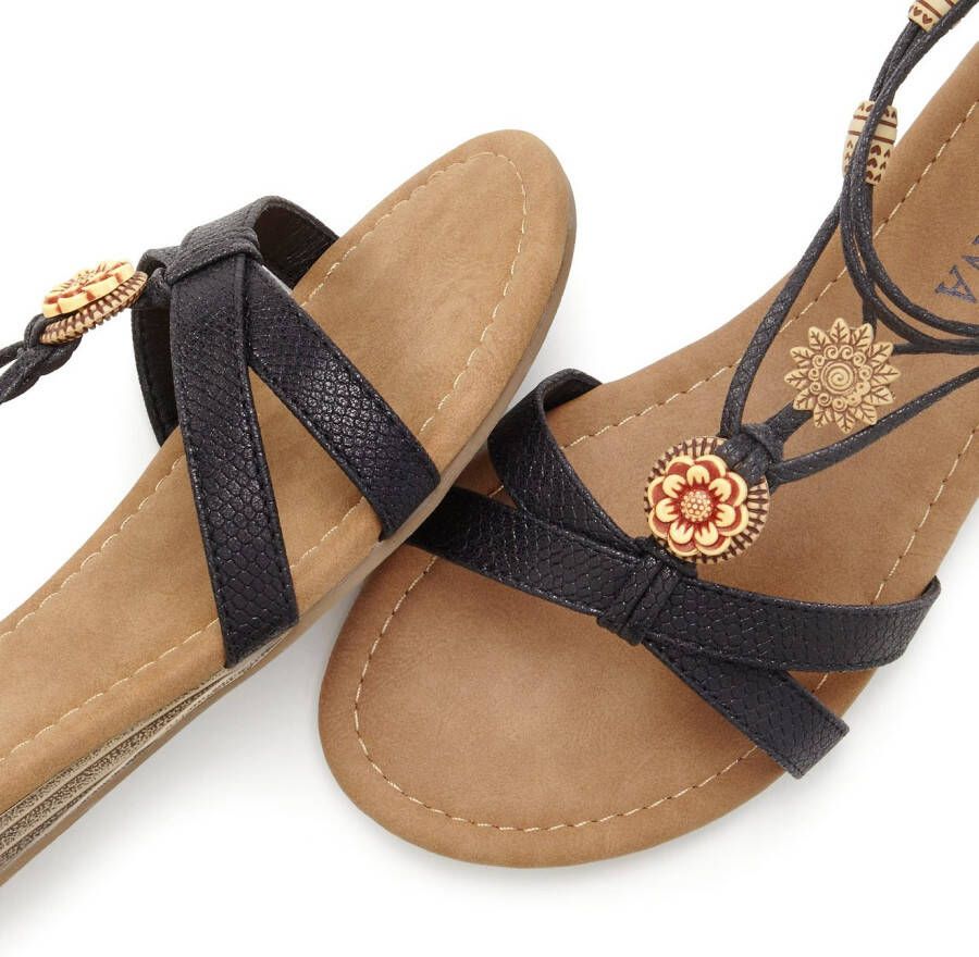 Lascana Sandalen Zomerschoen Sandalette zomerschoen met verfijnde banden en steentjes VEGAN