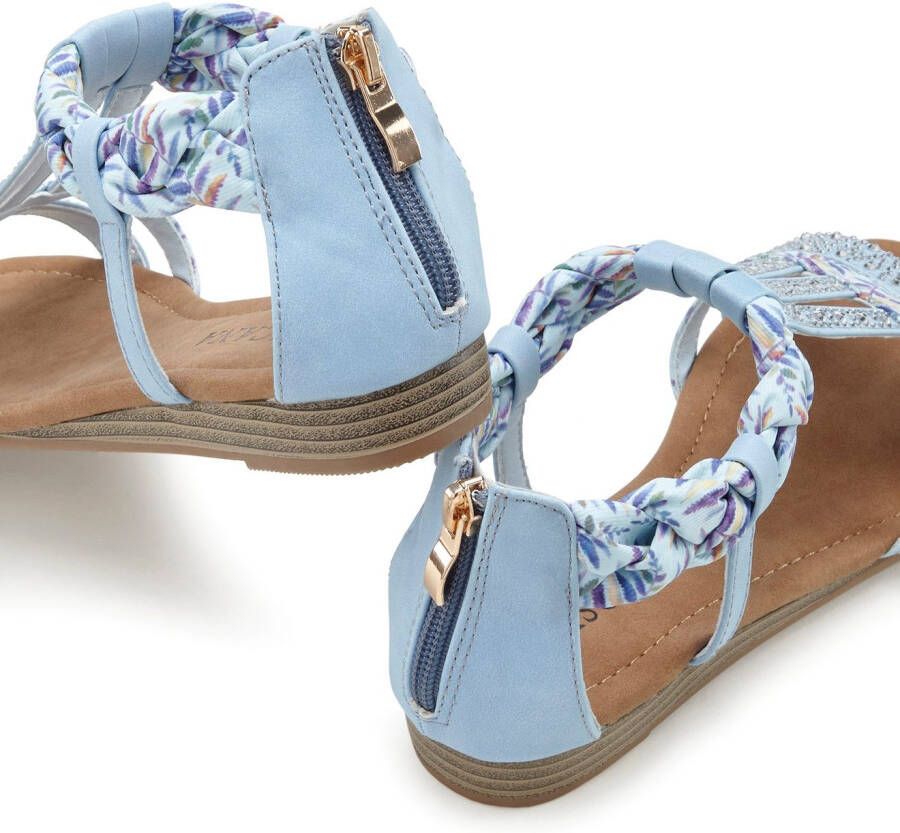 Lascana Sandalen Zomerschoen Sandalette zomerschoen met versiering en kleine sleehak VEGAN