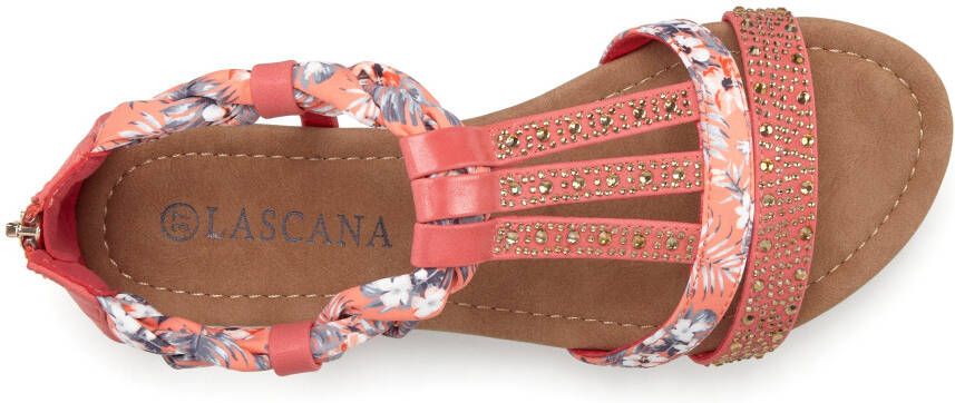 Lascana Sandalen Zomerschoen Sandalette zomerschoen met versiering en kleine sleehak VEGAN