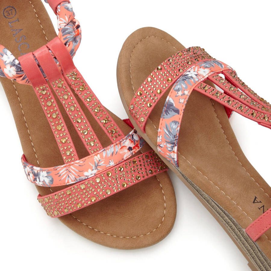 Lascana Sandalen Zomerschoen Sandalette zomerschoen met versiering en kleine sleehak VEGAN