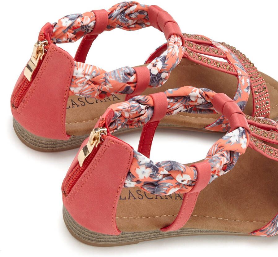 Lascana Sandalen Zomerschoen Sandalette zomerschoen met versiering en kleine sleehak VEGAN