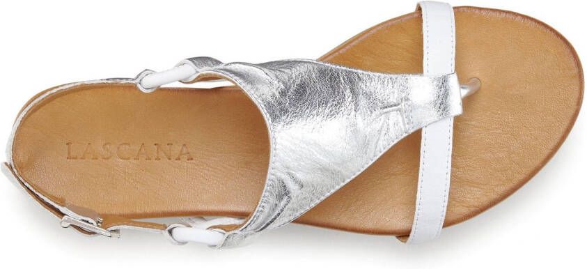 Lascana Sandalen Zomerschoen Sandalette zomerschoen van hoogwaardig leer met metallic uiterlijk