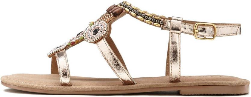 Lascana Sandalen Zomerschoen Sandalette zomerschoen van leer met steentjes in glinsterende look
